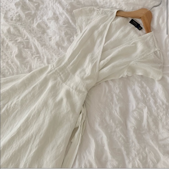 New Ralph Lauren Linen Maxi White Long Dress - Picture 5 of 13